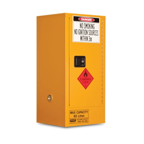 Flammable Storage Cabinet 60l 1 Door, 2 Shelf online Australia - Aj Safety