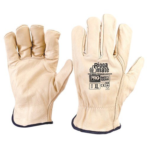 CGL41B: Riggamate Beige Premium Cowgrain Gloves online Australia - Aj Safety