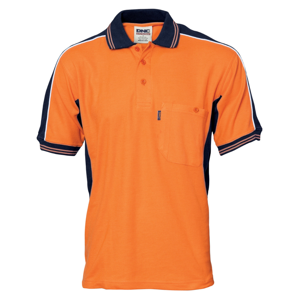 DNC 3895 - Poly/Cotton Contrast Panel Polo - Short Sleeve
