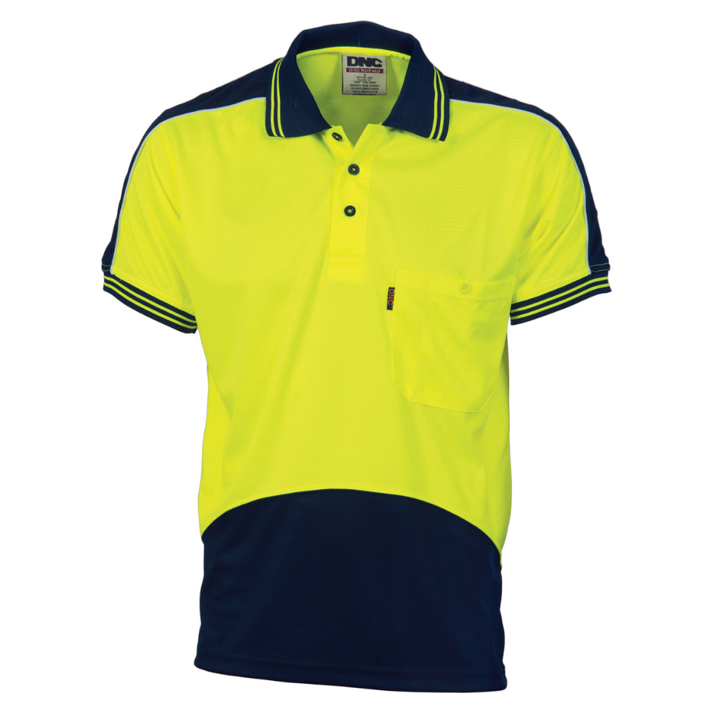 DNC 3891 - Hi Vis Cool Breathe Panel Polo Shirt - Short Sleeve