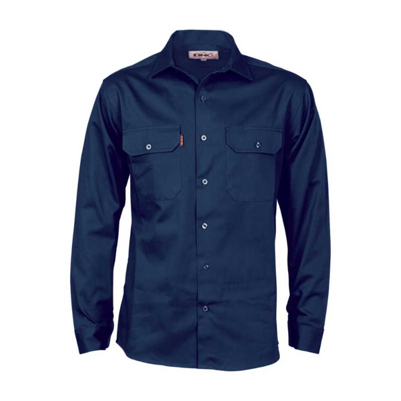 DNC 3202 - Cotton Drill Work Shirt - Long Sleeve