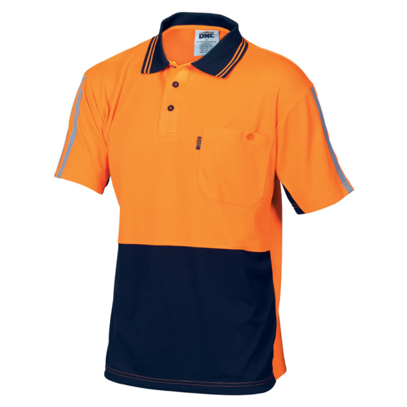 DNC 3755 - Hi Vis Cool-Breathe Stripe Polo - Short Sleeve