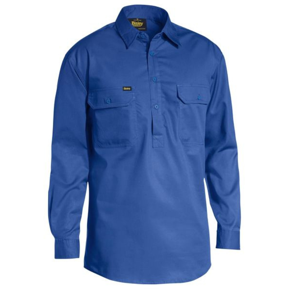 Bisley BSC6820 - Closed Front Cool Lightweight Drill Shirt online Australia - Aj Safety