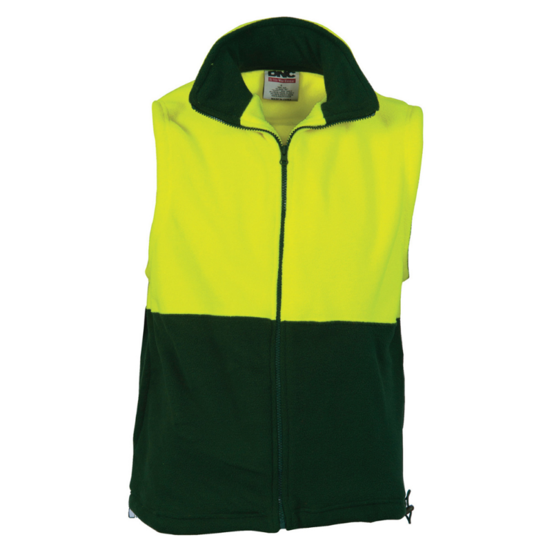 DNC 3828 - Hi Vis Two Tone Full Zip Polar Fleece Vest online Australia - Aj Safety