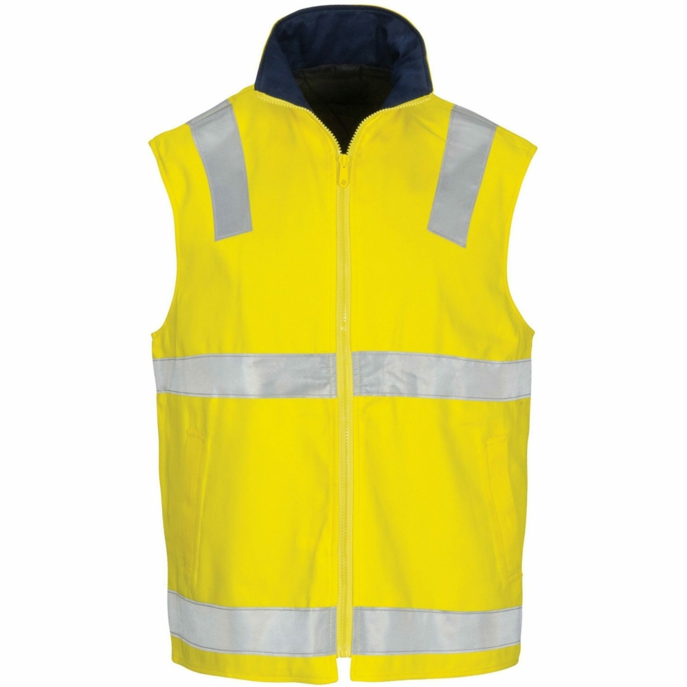3765-Hi-vis Cotton Reversible Vest online Australia - Aj Safety