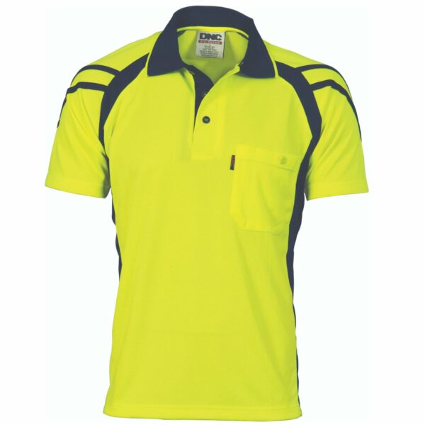 3979-Cool Breathe Stripe Panel Polo Shirt S/s online Australia - Aj Safety