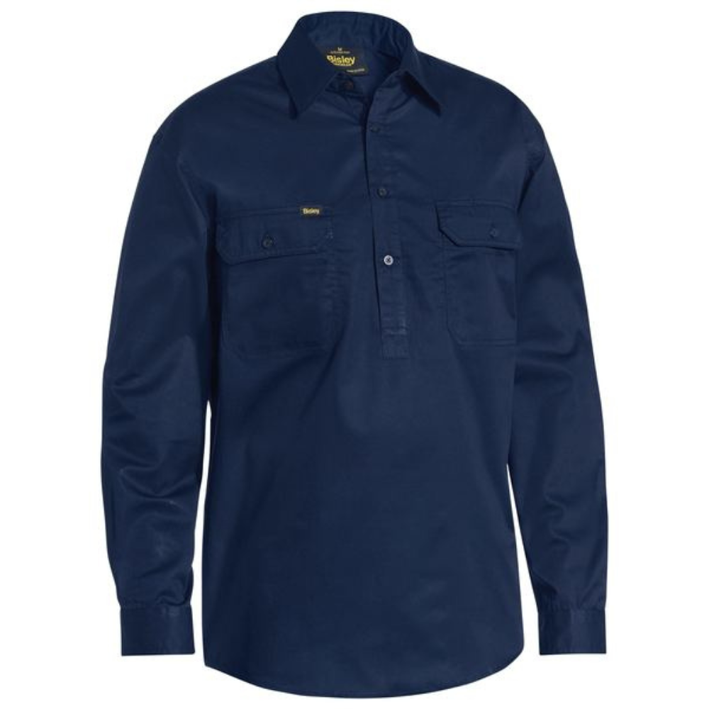 Bisley BSC6820 - Closed Front Cool Lightweight Drill Shirt online Australia - Aj Safety