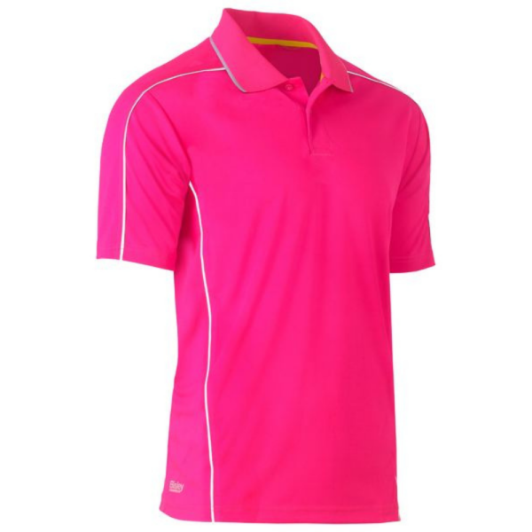 Bisley BK1425 - Cool Mesh Polo With Reflective Piping online Australia - Aj Safety