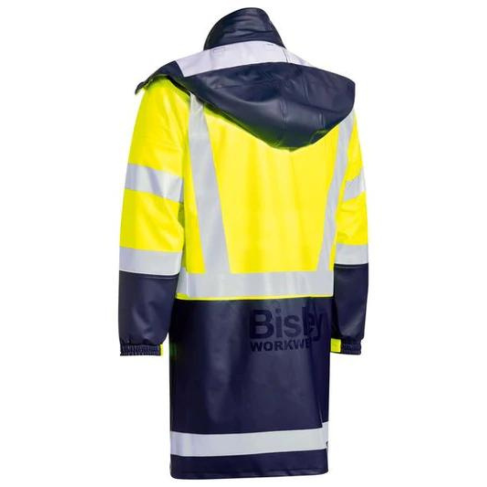 Bisley BJ6935HT - Taped Two Tone Hi Vis Stretch PU Rain Coat online Australia - Aj Safety