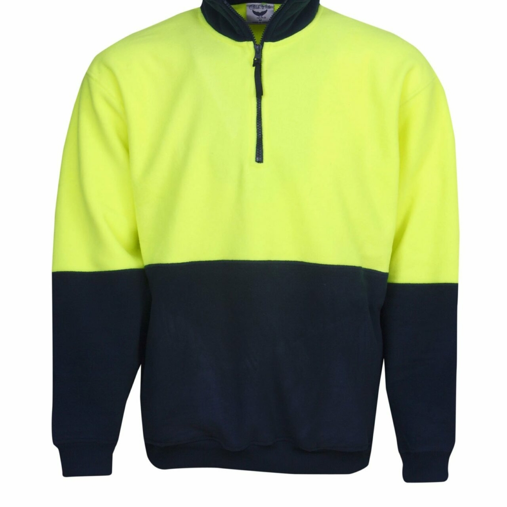 F83-Hi-vis Half Zip Polar Fleece online Australia - Aj Safety