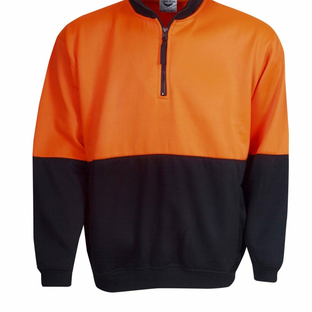 F85-Hi-vis Half Zip Fleecy Jumper online Australia - Aj Safety