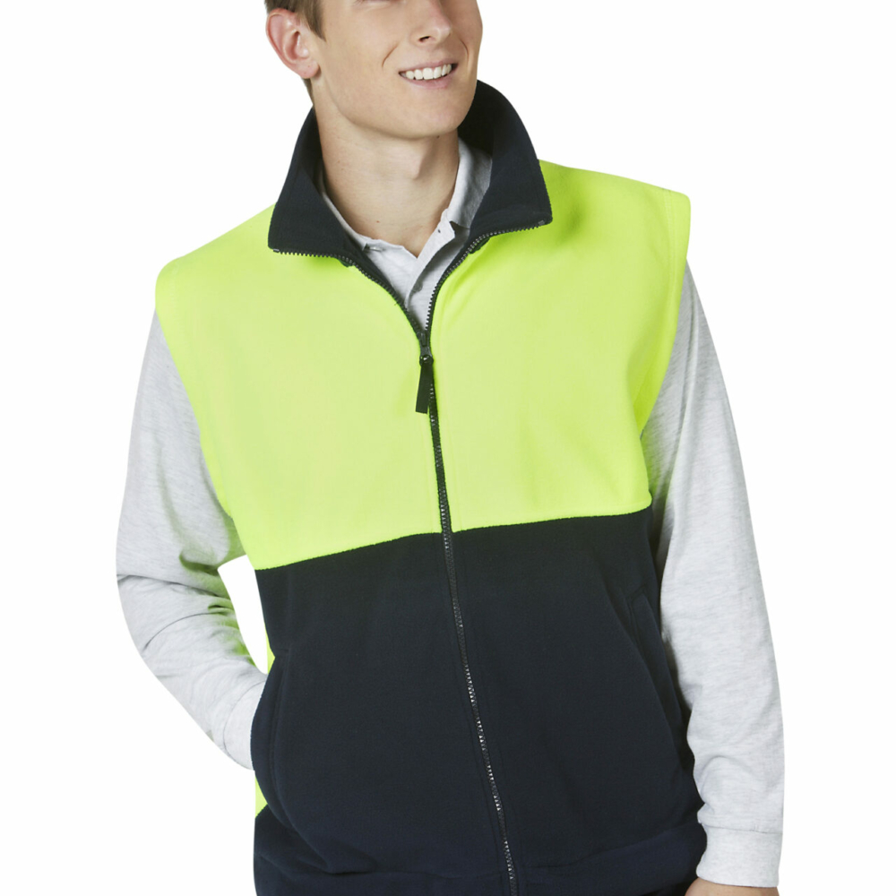 F84-Hi-vis Polar Fleece Vest Full Zip online Australia - Aj Safety