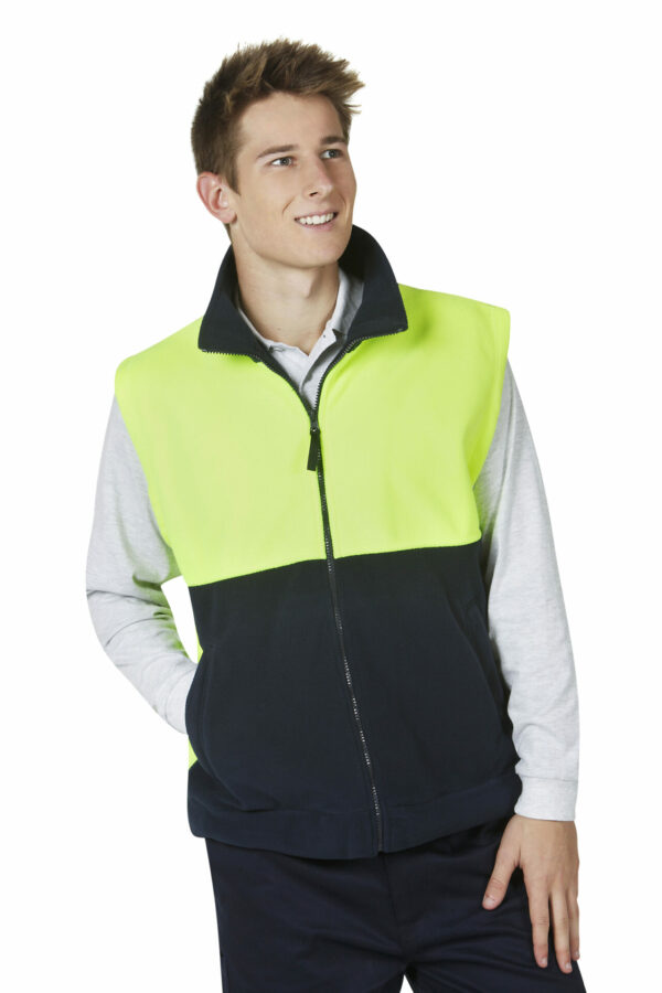 F84-Hi-vis Polar Fleece Vest Full Zip online Australia - Aj Safety