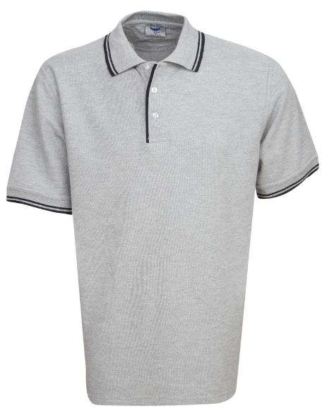P51K-Pique Polo With Striped Collar And Cuff