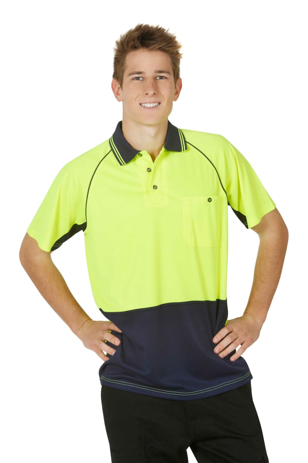 P64-Hi-vis Raglan Sleeve Polo online Australia - Aj Safety