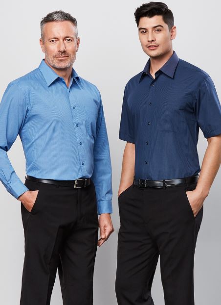 SH816-Mens Micro Check Long Sleeve Shirt online Australia - Aj Safety