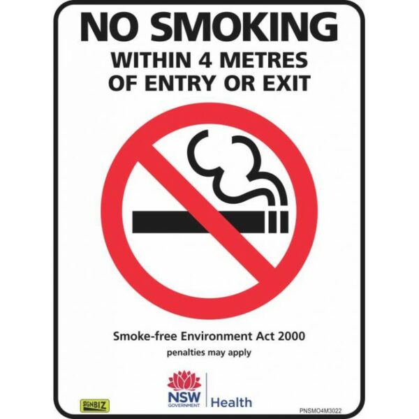 Prohibition No Smoking Within 4 Metres online Australia - Aj Safety