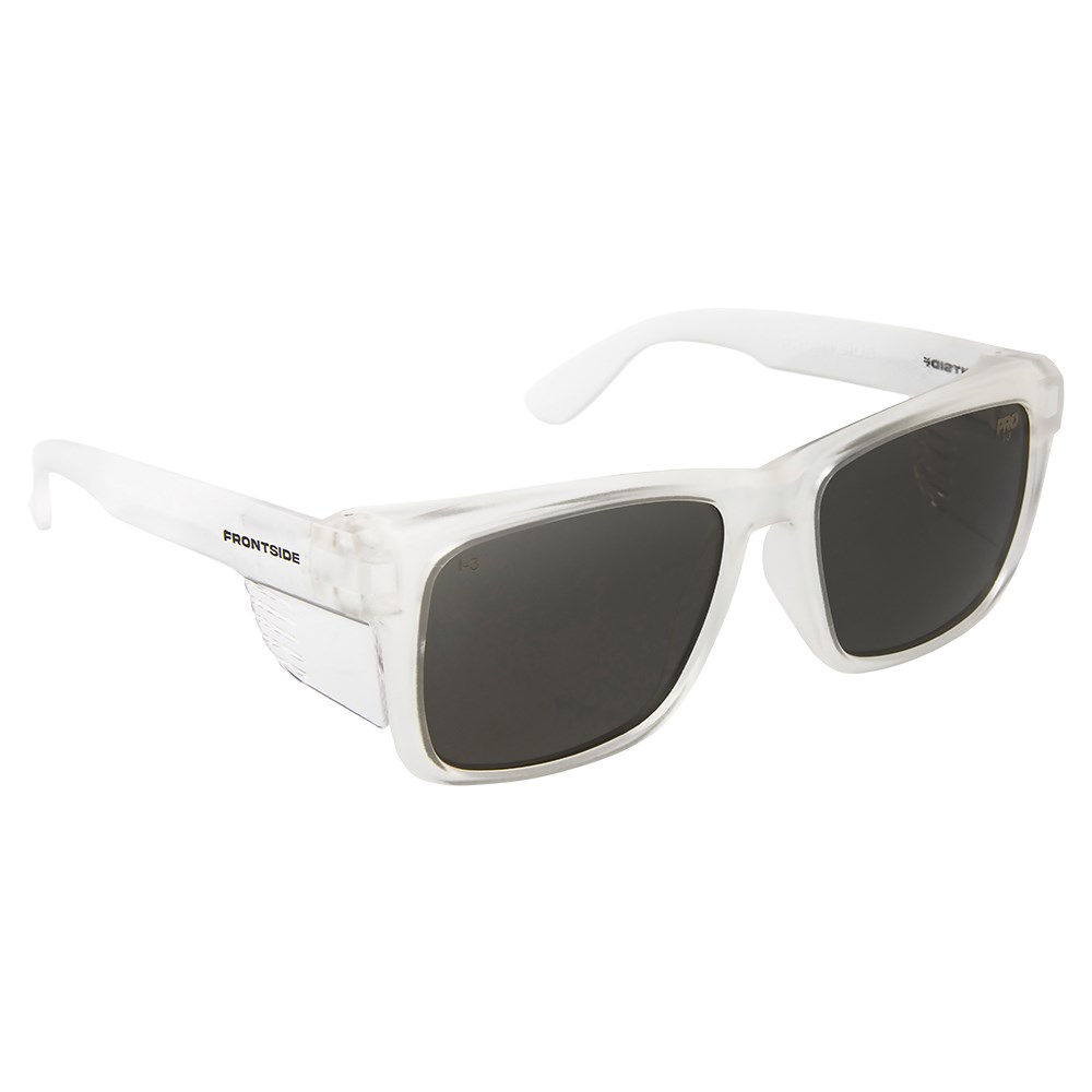 Pro Choice 6502 Safety Glasses Frontside Smoke Lens with Clear Frame