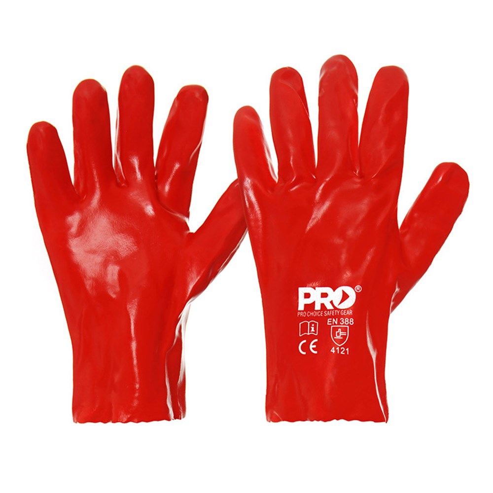 Pro Choice PVC27 - 27cm Red PVC Gloves Large