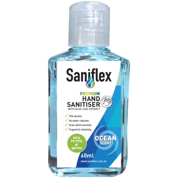 Saniflex SX60 Rinse Free Sanitiser 60ml Ocean Scent online Australia - Aj Safety