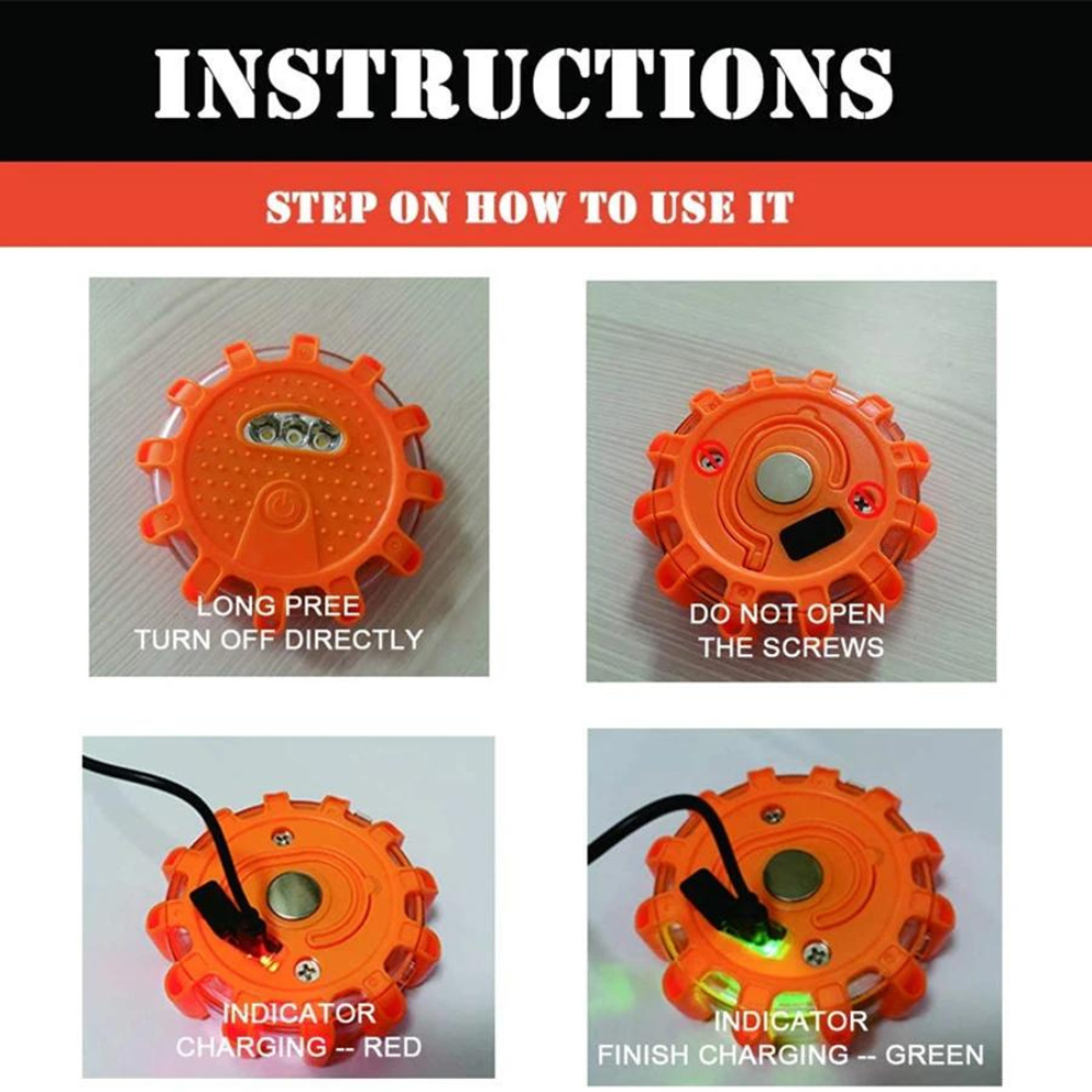 LED Road Flare – Orange - USB Rechargeable - 3 Pack online Australia - Aj Safety