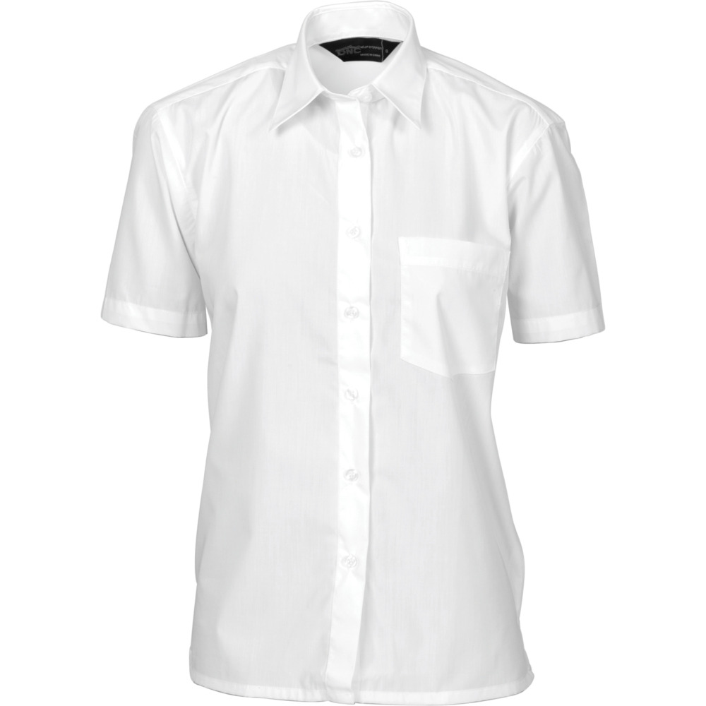 DNC 4201 Ladies Polyester CottonPoplin Shirt - Short Sleeve