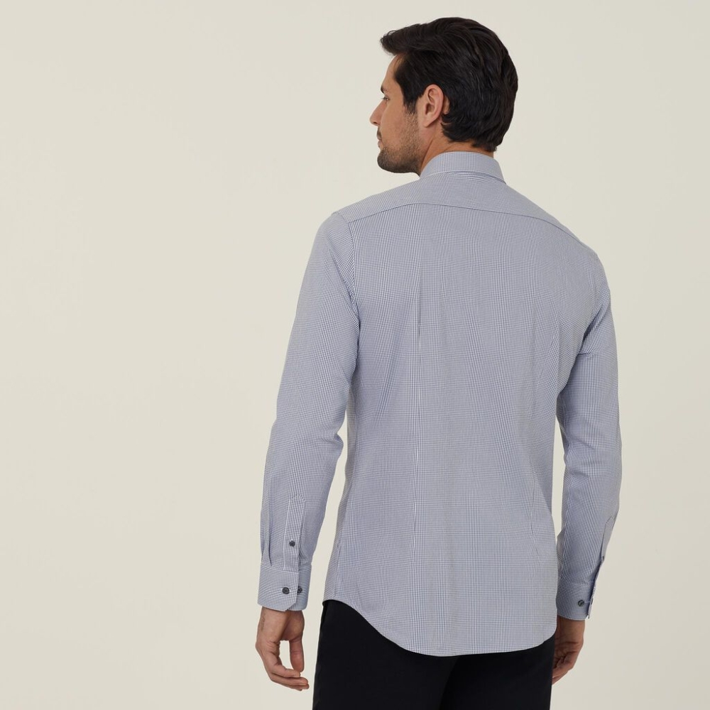 NNT CATJDF Mens Avignon Gingham Check Long Sleeve Slim Fit Shirt online Australia - Aj Safety