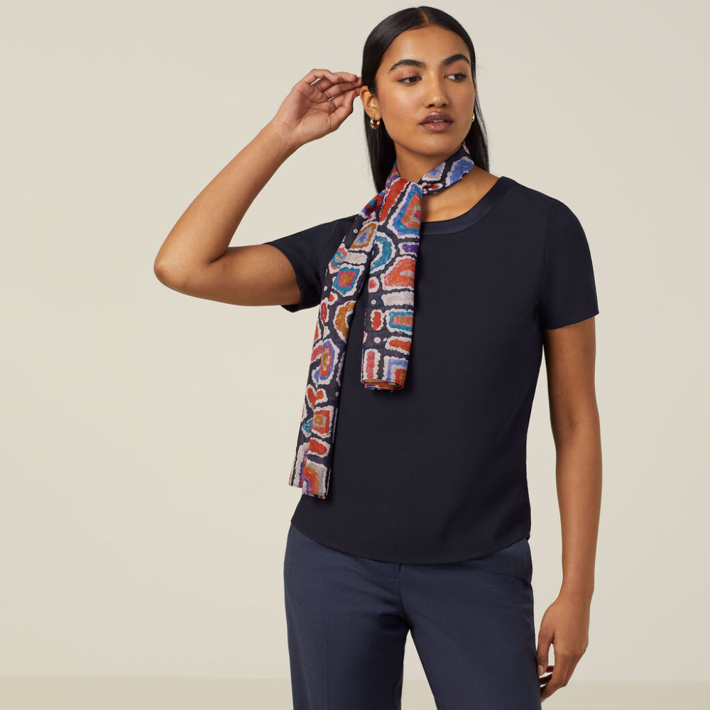 NNT CATKEQ Water Dream Indigenous Print Chiffon Lightweight Scarf online Australia - Aj Safety