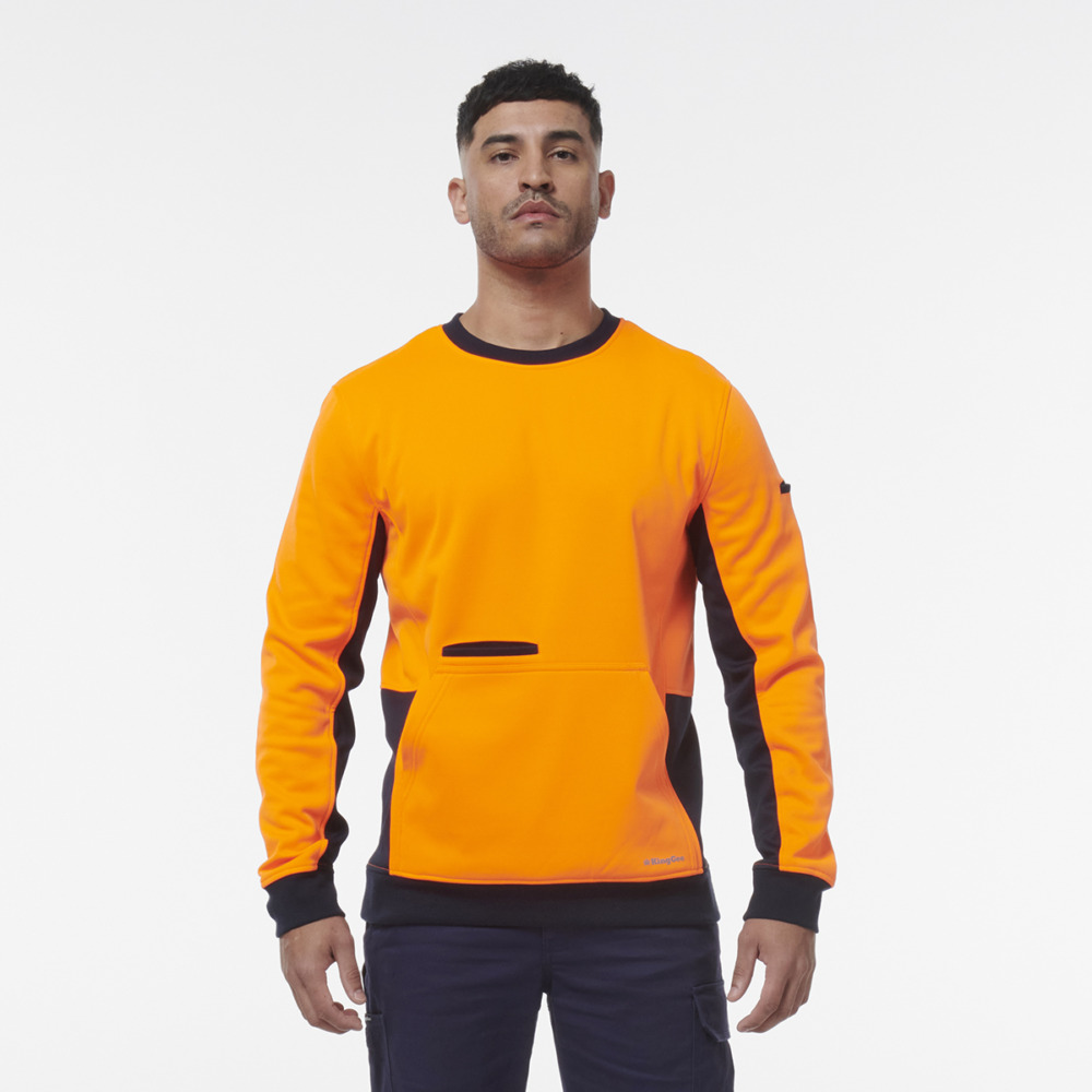 KingGee: K55062 Hi Vis Crew Neck Fleece