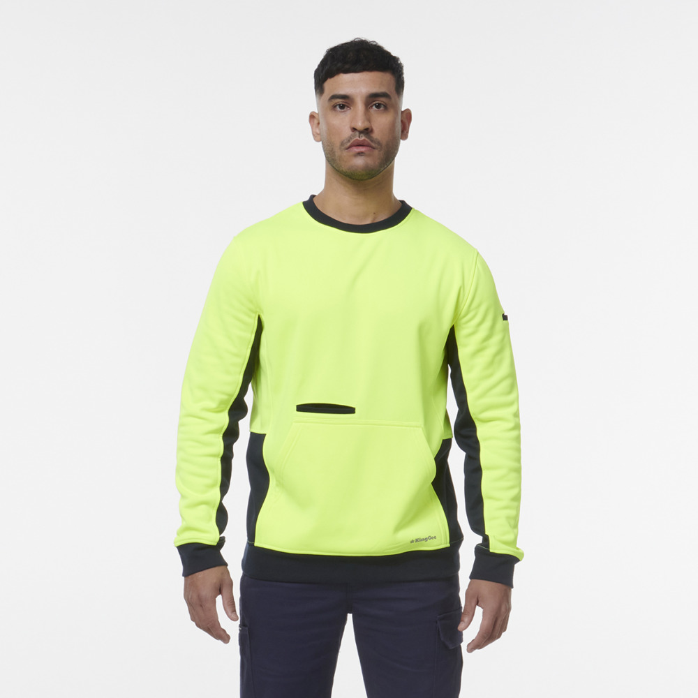 KingGee: K55062 Hi Vis Crew Neck Fleece online Australia - Aj Safety