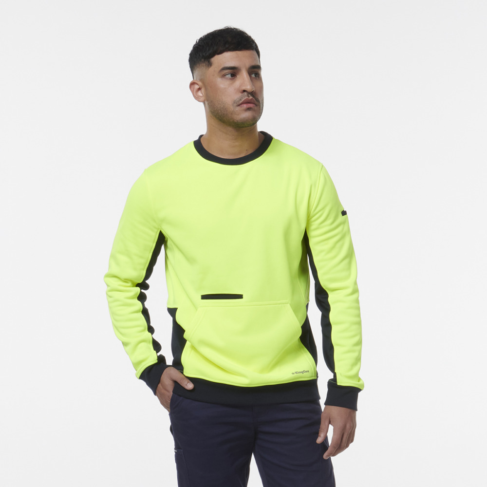 KingGee: K55062 Hi Vis Crew Neck Fleece online Australia - Aj Safety