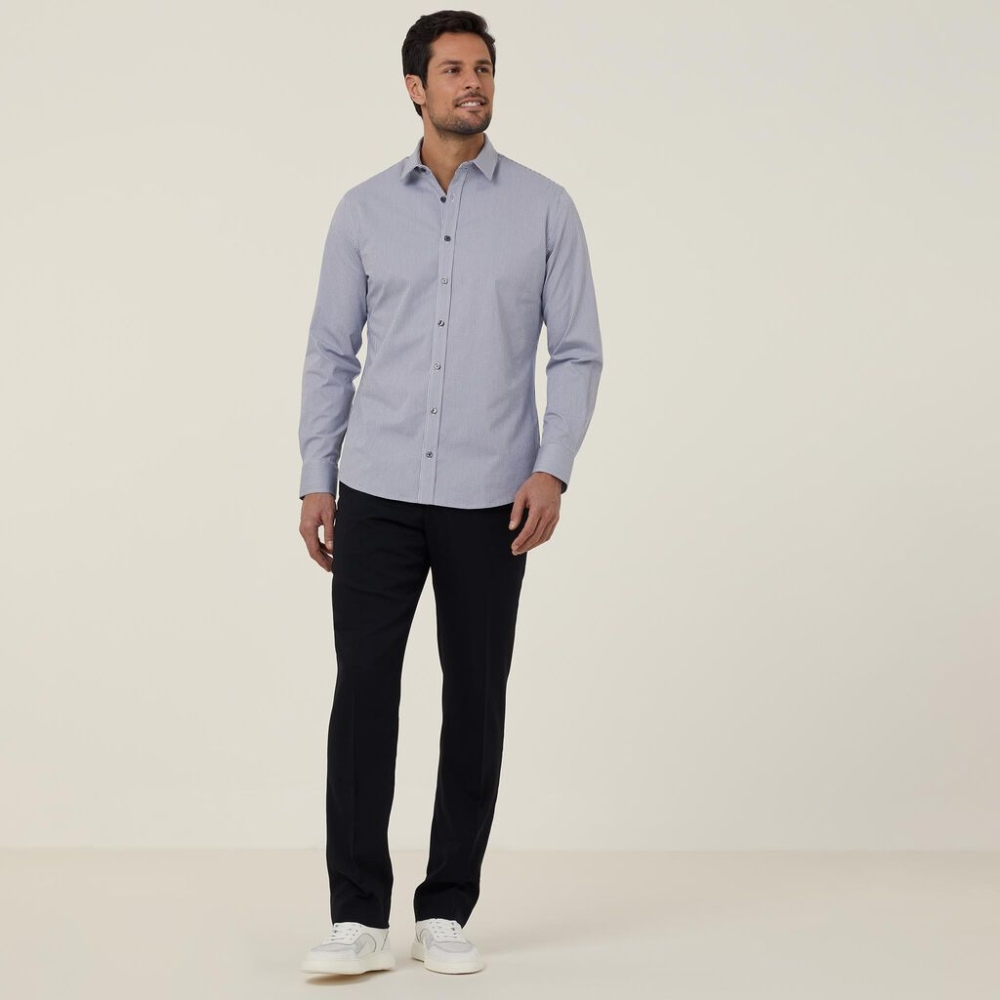 NNT CATJDF Mens Avignon Gingham Check Long Sleeve Slim Fit Shirt online Australia - Aj Safety