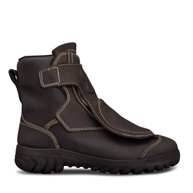 Oliver 66399 Black Smelter Boot with external Metguard, heat resistant leather and steel toe safety